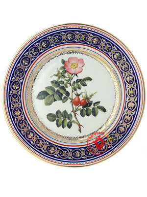 Декоративная тарелка "Шиповник" форма Европейская