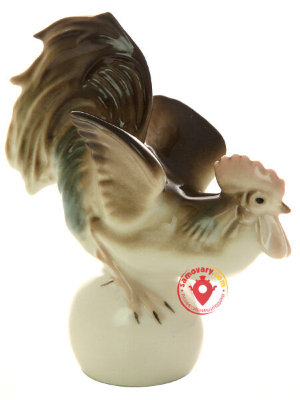 Скульптура Петух на шаре Императорский фарфоровый завод