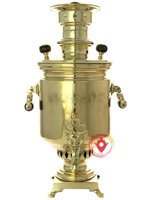 Самовар на дровах 3 литра желтый цилиндр фабрика братьев Шемариных, арт. 433754