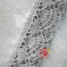 Салфетка темно-серая с темным кружевом и кружевной отделкой (Вологодское кружево), арт. 7нхп-755, 115х65