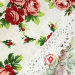 Скатерть Артель  "Красные розы на белом фоне" с кружевом 220х220