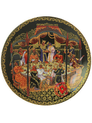 Декоративная тарелка "Свадебный пир" 20 см Дулевский фарфор