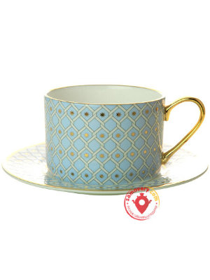 Чайная чашка с блюдцем форма Идиллия рисунок Азур № 2 ИФЗ