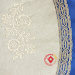 Скатерть круглая светло-серая со светлым кружевом и кружевной вышивкой арт. 5нхп-616а, d-90