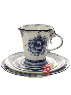 3-х предметный чайный набор Гжель "Катерина"