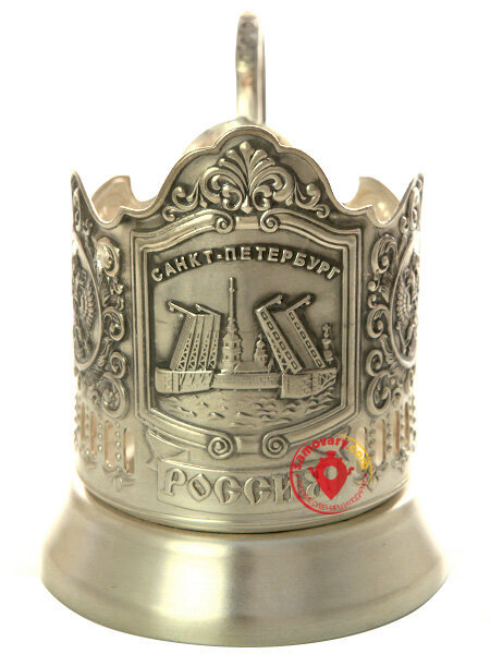 Подстаканник посеребренный "Санкт-Петербург" Кольчугино